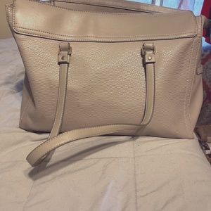 Tan faux leather tote